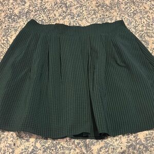 Elegant Green plaid Pleated Skirt